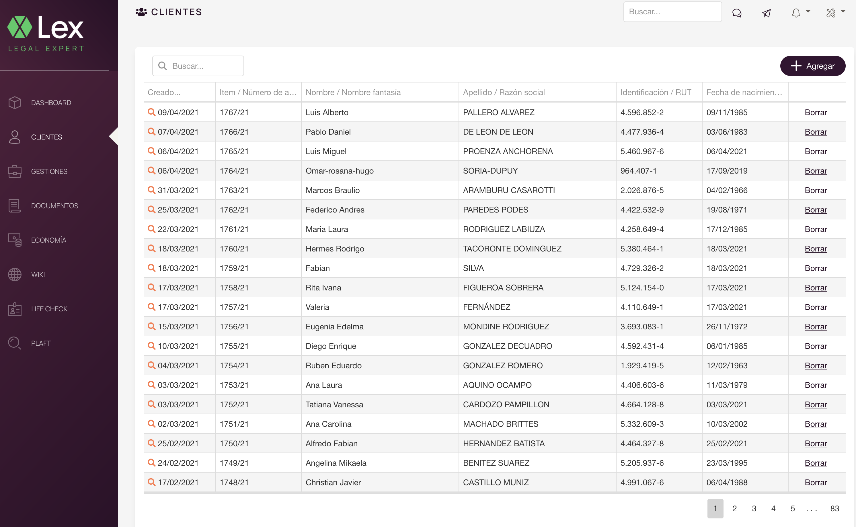 CRM Home screen